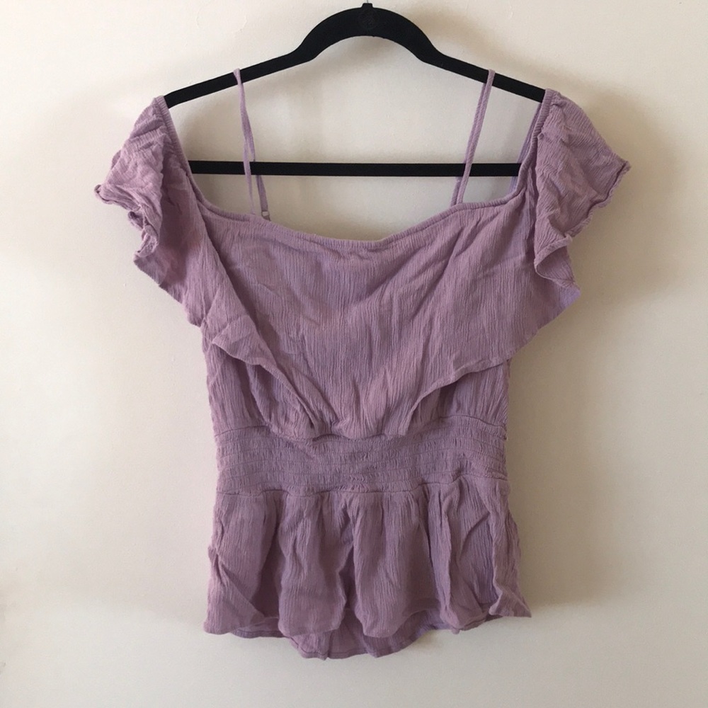 Cold Shoulder Purple Top